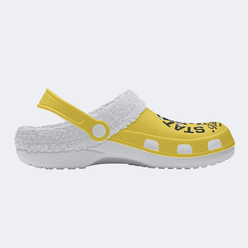 Staten Island Killer Bees Print - Fur Lined Slippers/Sandals