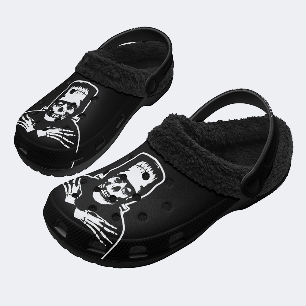 Unisex Monster Skull - Fur Lined Slippers