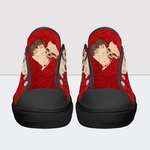 Red Sheets Skull Low Top Canvas Shoes