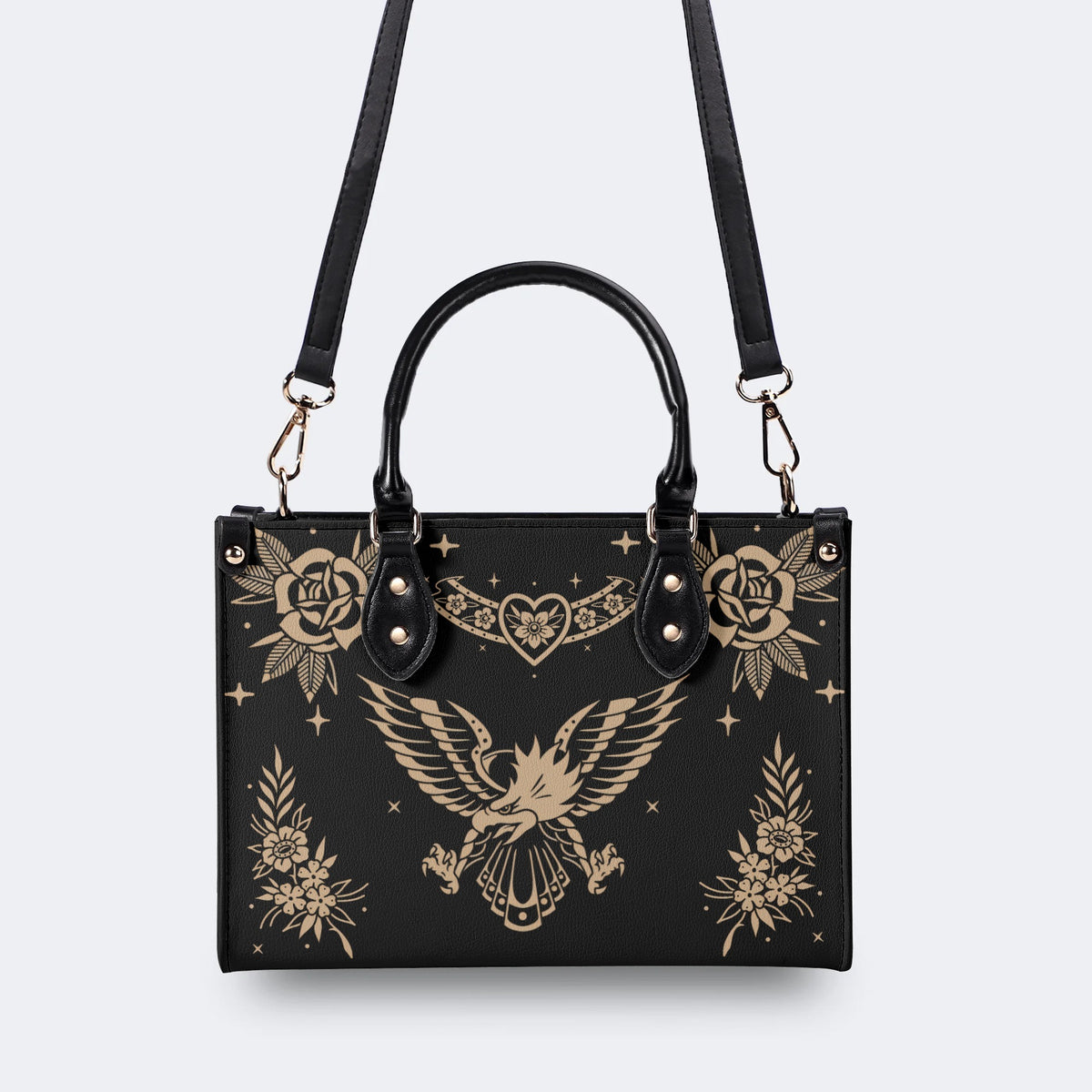 Golden Eagle Print - Leather Handbag