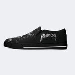 Unisex Black Metal Pinhead Print - Slip On Shoes