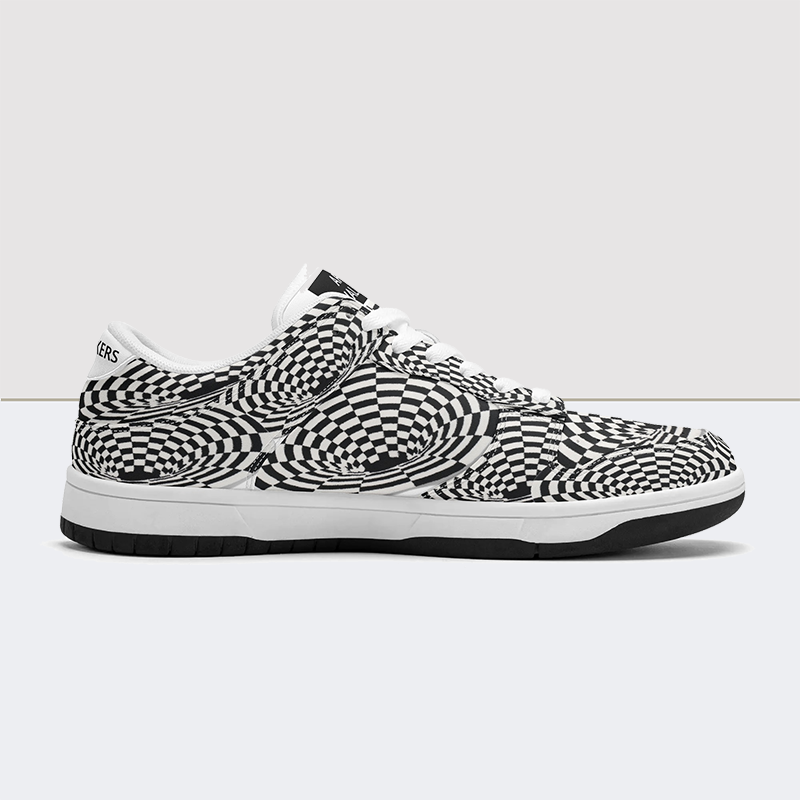 Visual Vortex Dunk Low Leather Sneakers