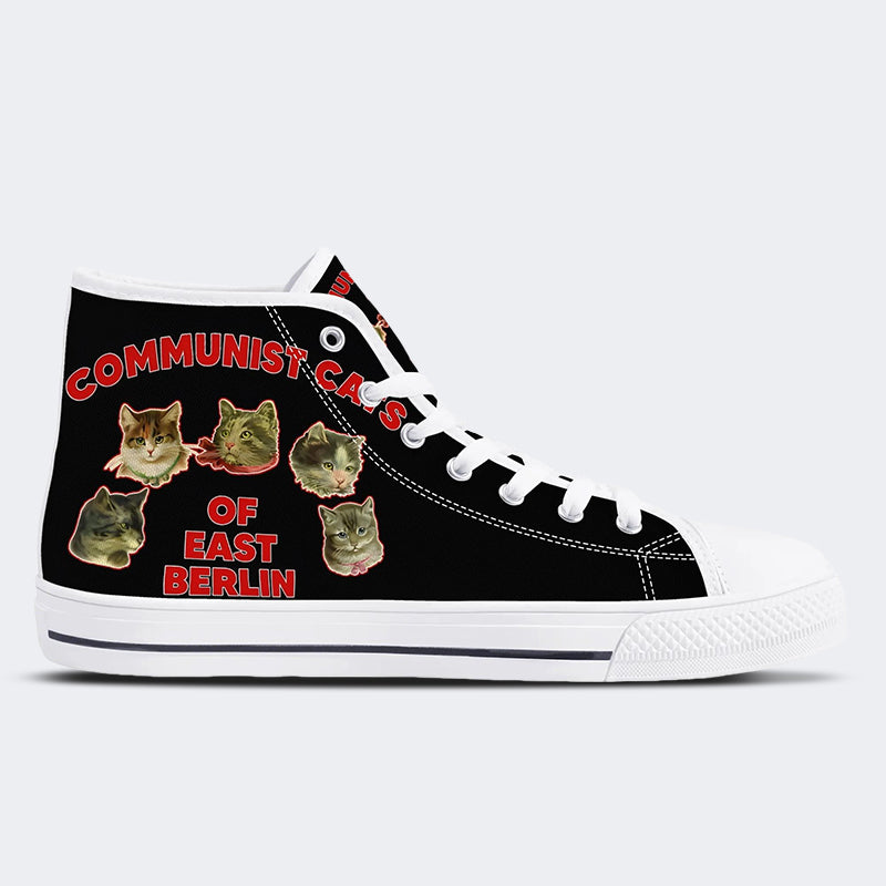 Communist Cats Of East Berlin Unisex - High Top Canvas