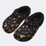 Hipster Icon Print - Fur Lined Slippers/Sandals