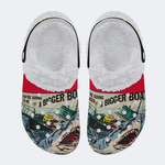 Jaws Retro Poster Unisex Classic - Fur Lined Slippers/Sandals