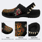 Head Swallowed By Flowers - Fur Lined Slippers/Sandals