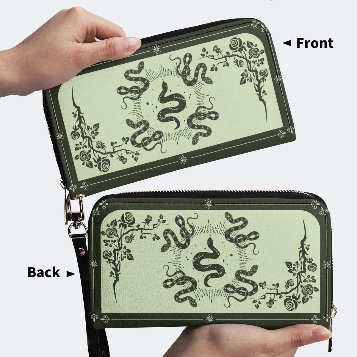 Inscribed Viper Print - Leather Wallet