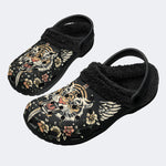 Vintage Tiger Funny Print - Fur Lined Slippers/Sandals