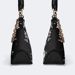 Sun Moon And Moth Print - Leather Crossbody Bag