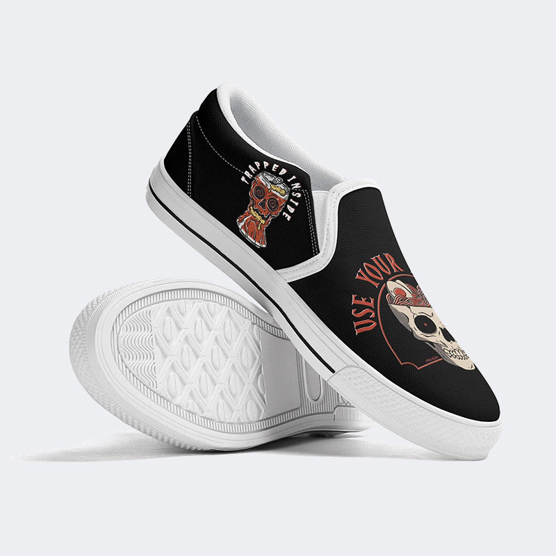 Unisex Use Your Noodle Printed - Slip On Shoes