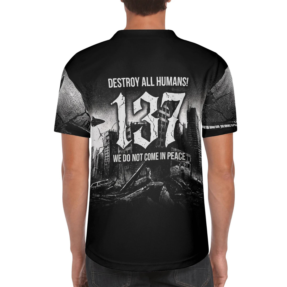 Dark Horror Alien - Men's Short Sleeve Baseball Jersey