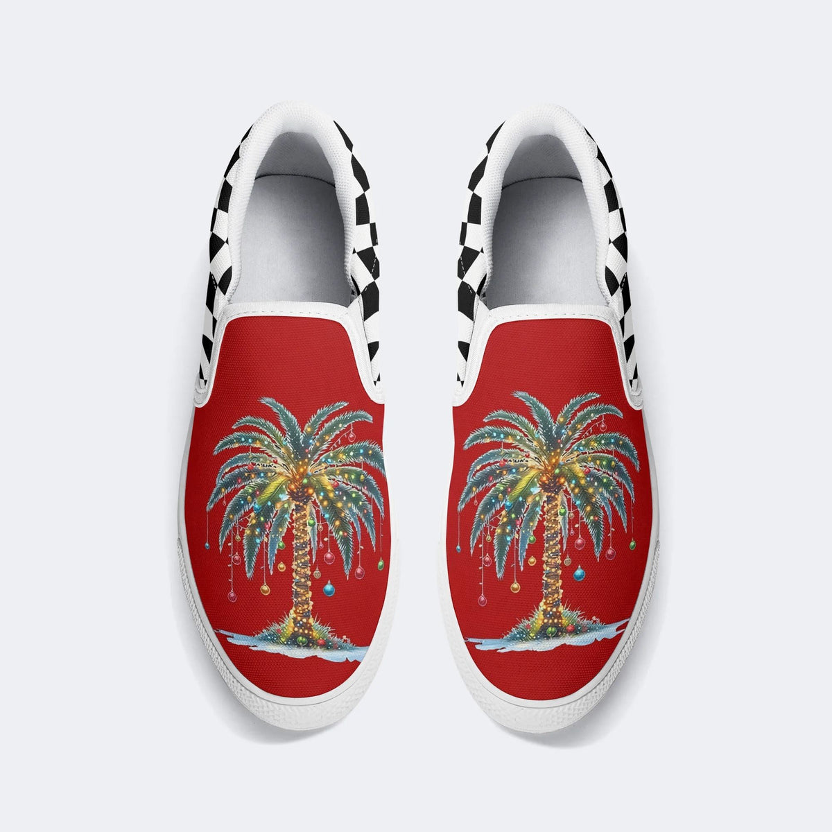 Beach Christmas Coconut Tree - Slip On Shoes