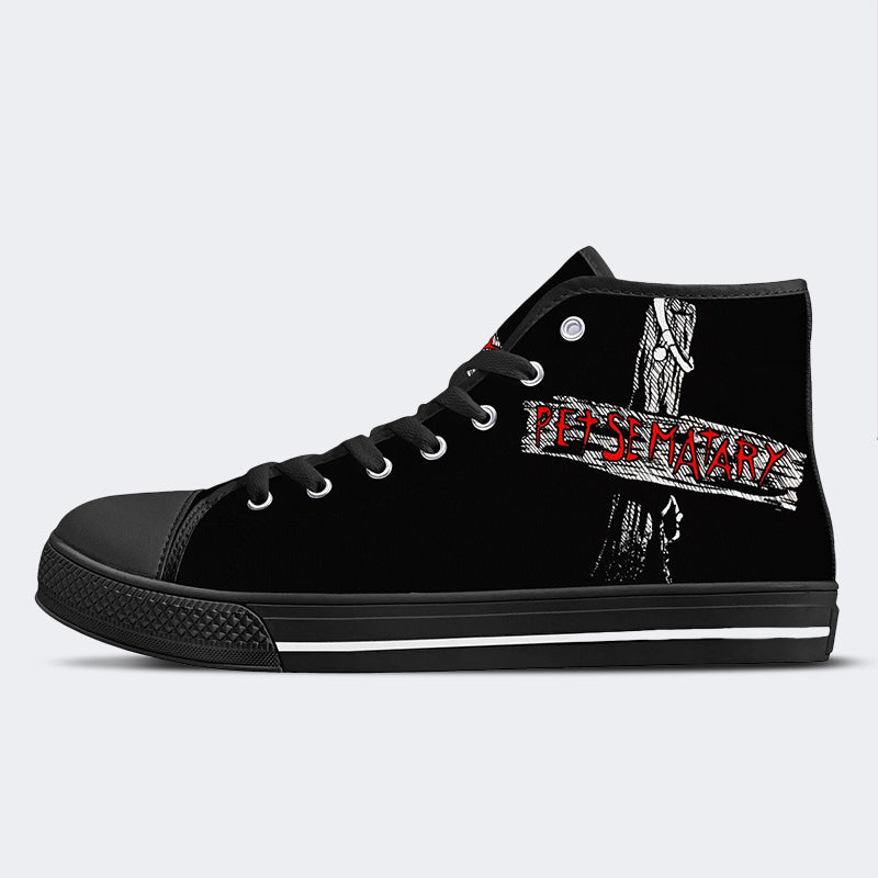 Unisex Vintage 80s Pet Sematary- High Top Canvas