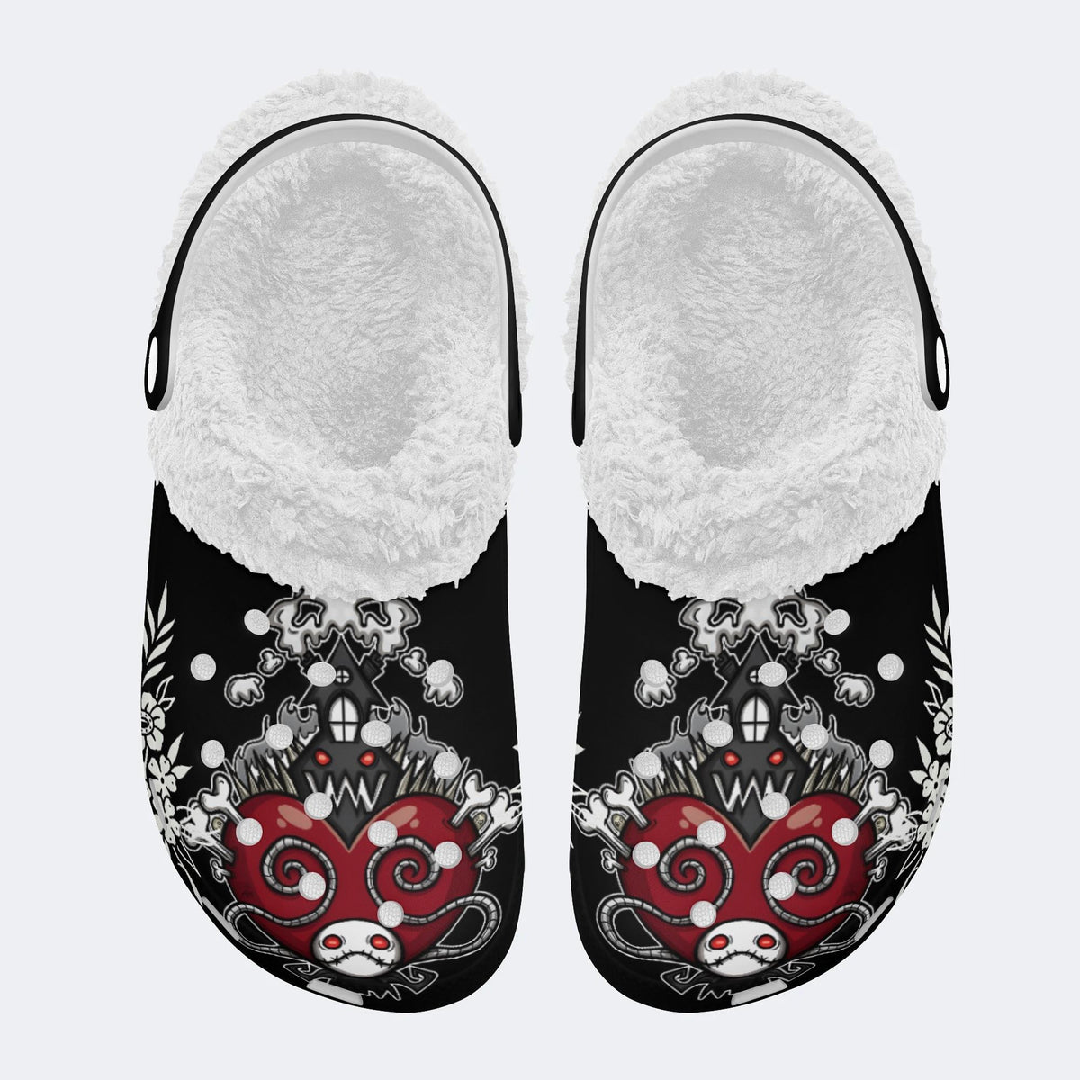 Unisex Horror Print - Fur Lined Slippers/Sandals