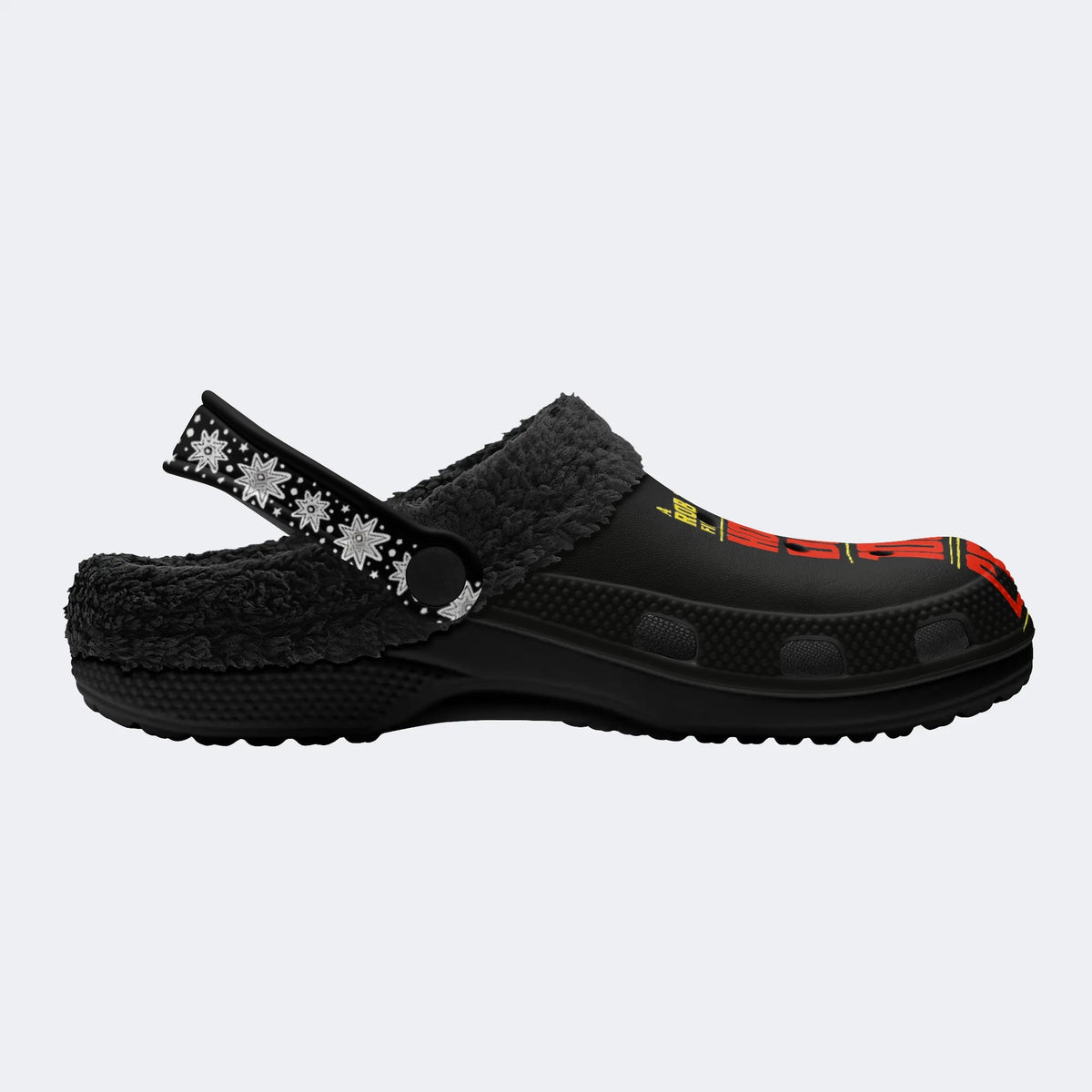 Horror Movie Vintage Graphic Print - Fur Lined Slippers