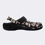 Day Dead Rose Skulls - Fur Lined Slippers/Sandals