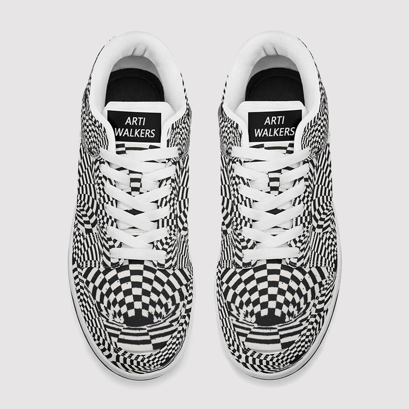 Visual Vortex Dunk Low Leather Sneakers