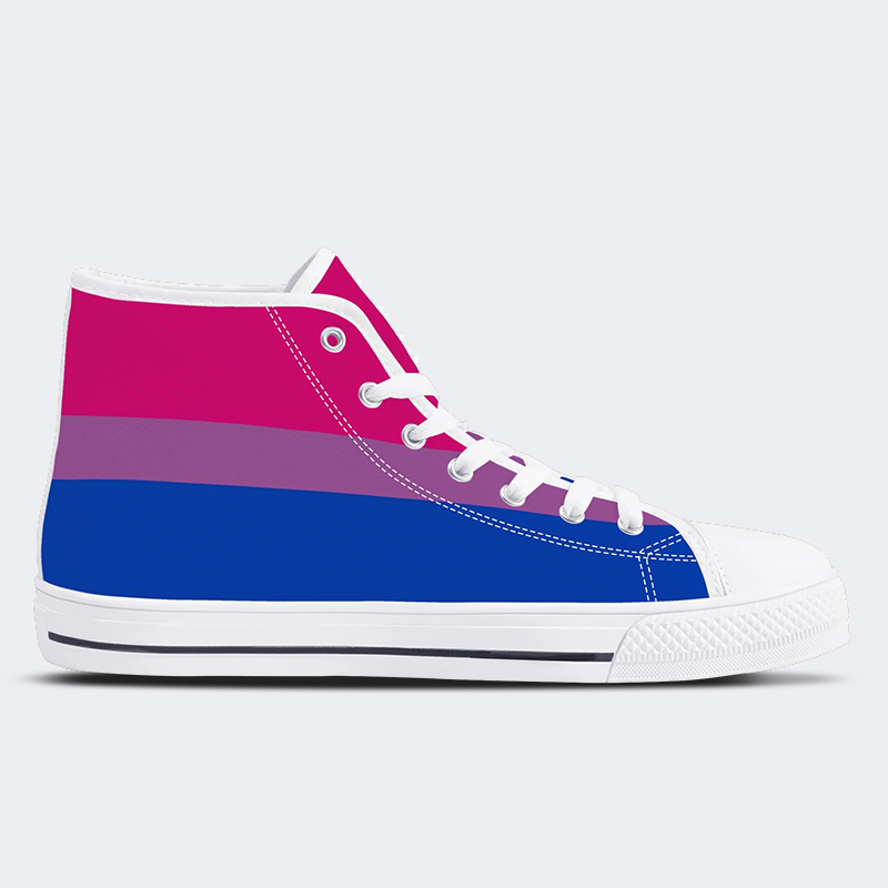 Chaussures montantes en toile avec drapeau de la fierté bisexuelle