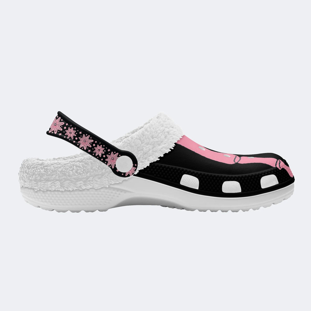 Pink Gradient Skeleton Toes Skull - Fur Lined Slippers/Sandals