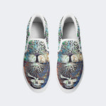 Unisex Skull Tree Graphic Print - Slip On Shoes