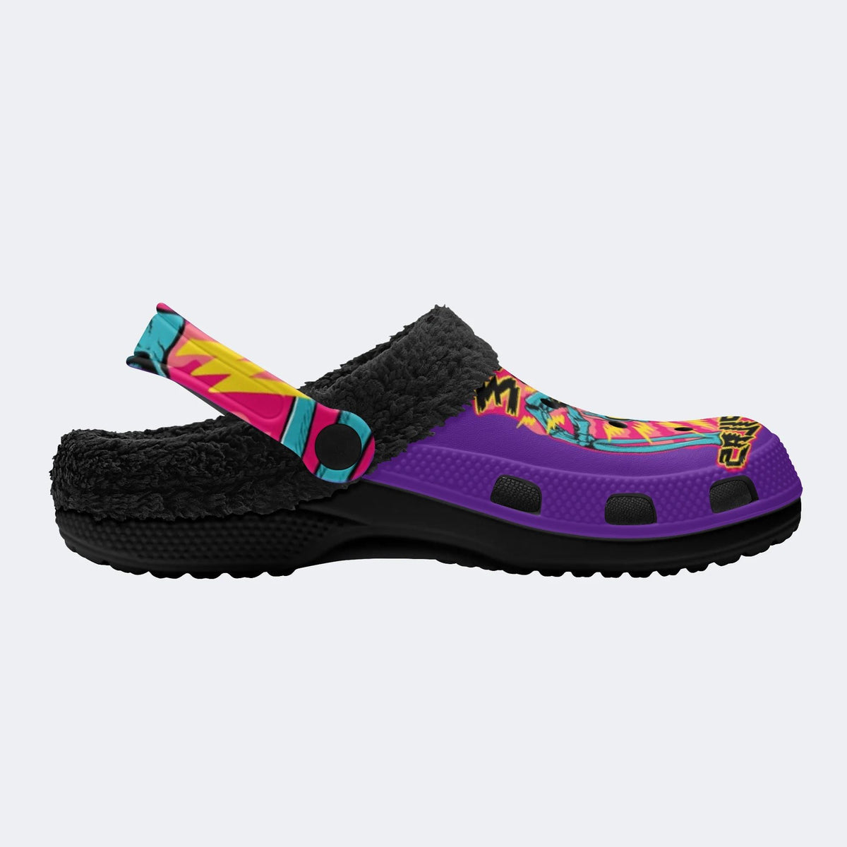 Gothic Electric Zombie - Fur Lined Slippers/Sandals