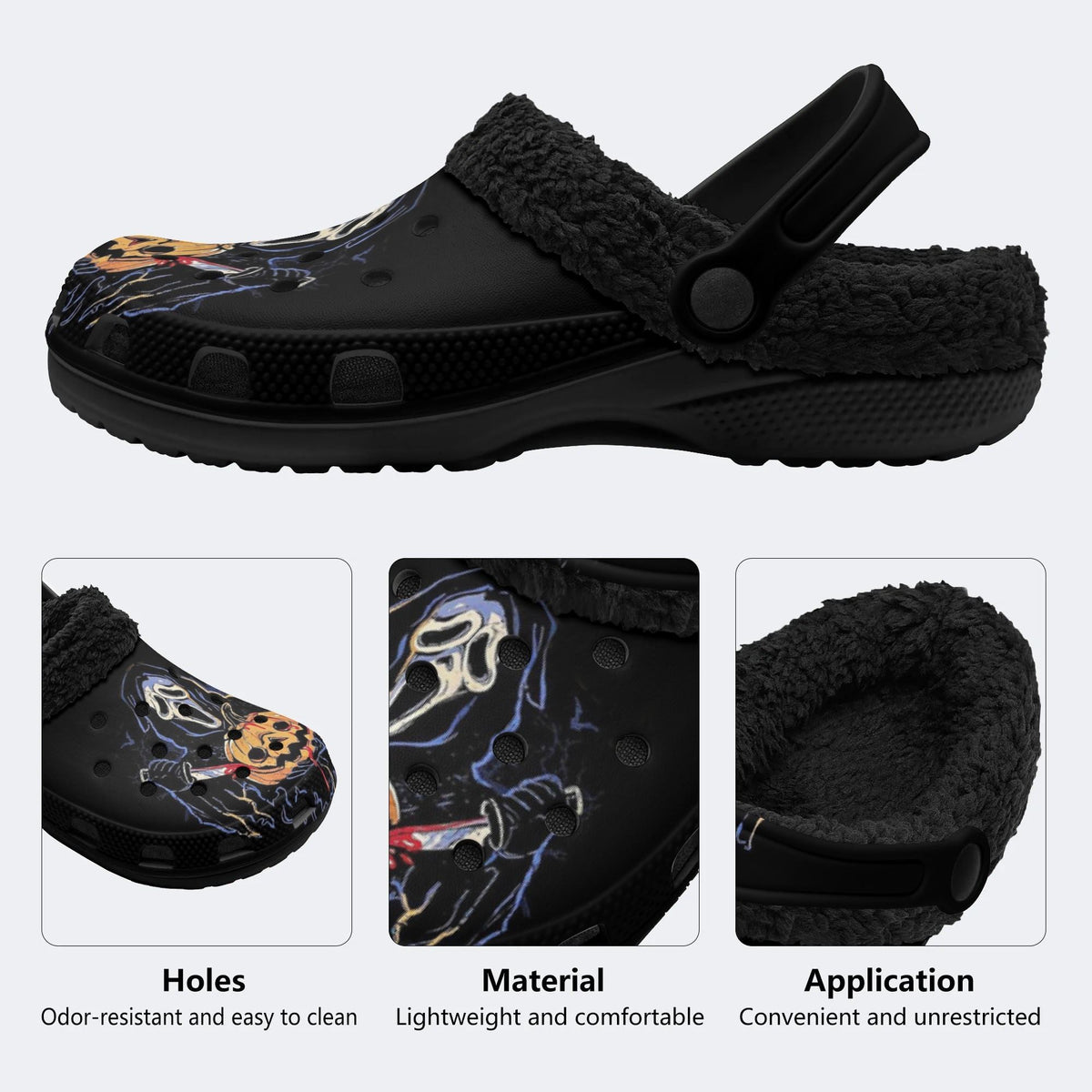 Halloween Scream Ghost - Fur Lined Slippers/Sandals