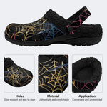 Gothic Spider Web - Fur Lined Slippers/Sandals