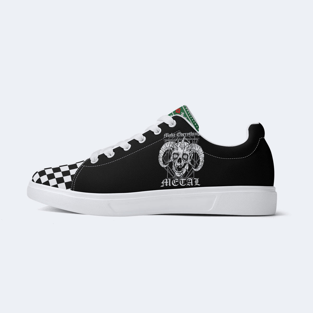 Art Skull Goat Print - Skateboard Sneakers