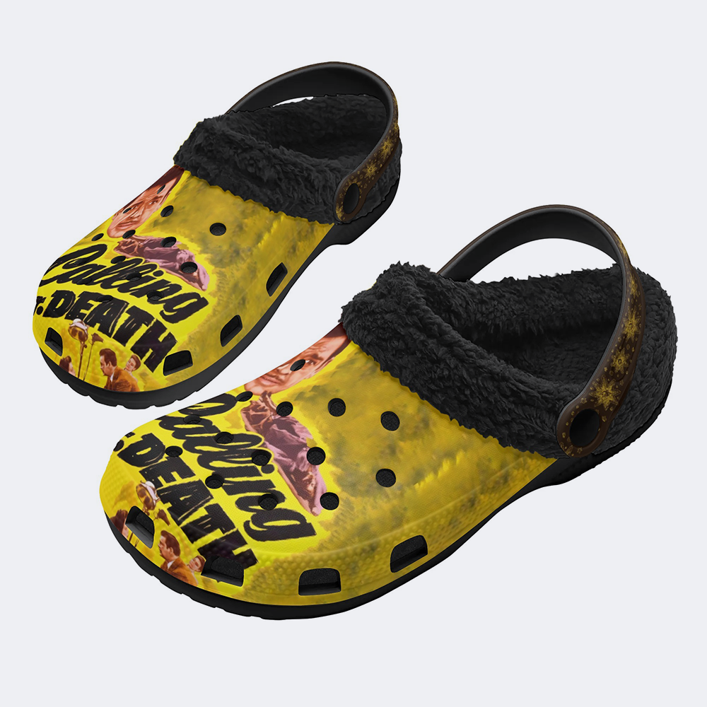 Horror Print - Fur Lined Slippers/Sandals