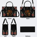 Wolf Head Print - Leather Handbag