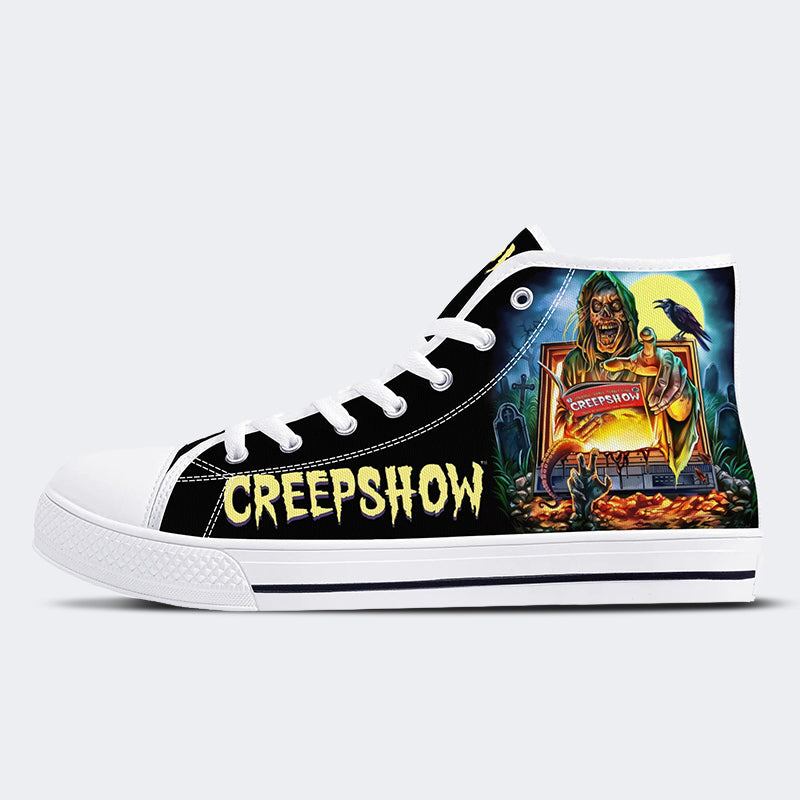Horror Movie Vintage Graphic Print - High Top Canvas