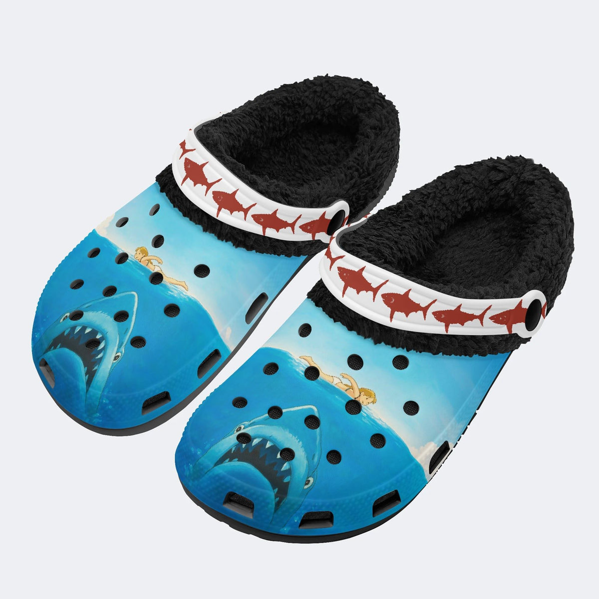 Deep Sea Shark - Fur Lined Slippers/Sandals