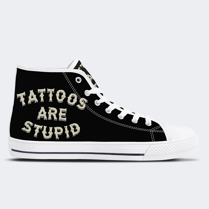 Unisex Eat Sleep Tattoo Repeat Print - High Top Canvas