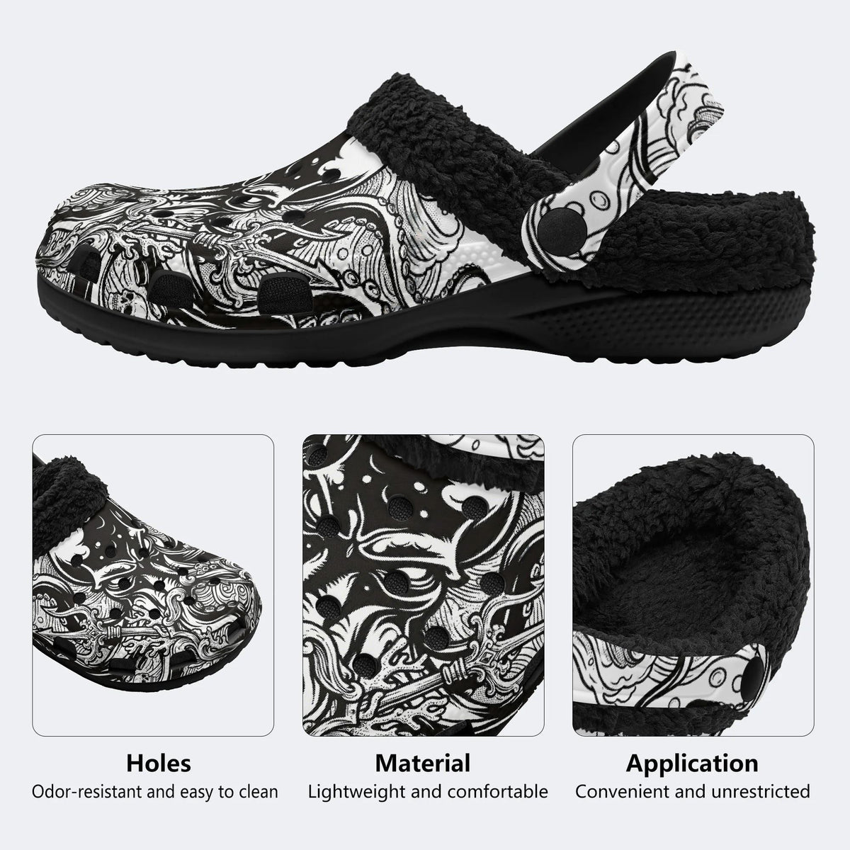 Abyss Kraken - Fur Lined Slippers/Sandals