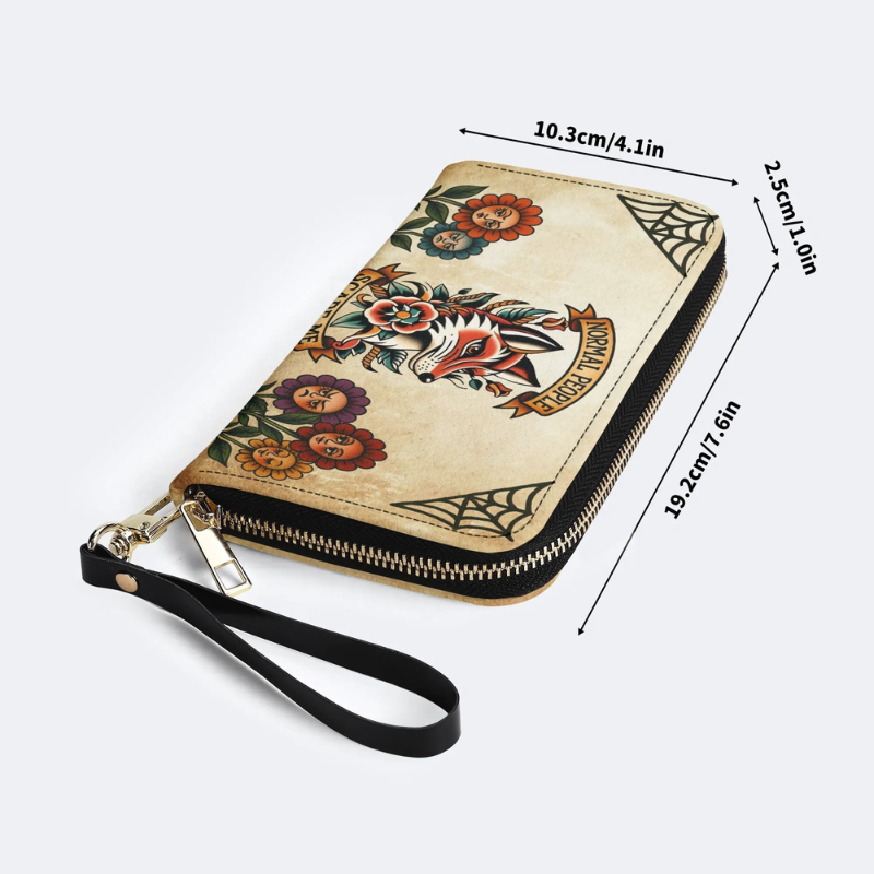 Retro Fox Head Print Leather Wallet Factory Direct Sales