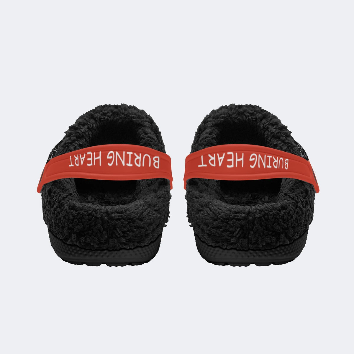 Burning Hearts Print - Fur Lined Slippers/Sandals