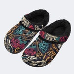Skull Gem Rose - Fur Lined Slippers/Sandals