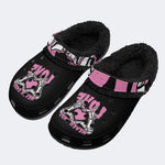 Gothic Skeleton Love Sign - Fur Lined Slippers/Sandals