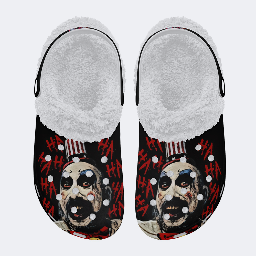 Horror Print - Fur Lined Slippers/Sandals