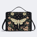 Moth In The Flower Bush - Leather Satchel Bag