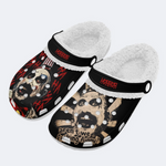 Personalized Name Horror Print - Fur Lined Slippers