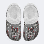 Skull Demon Print - Fur Lined Slippers/Sandals