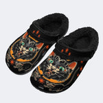 Old School Panther Print - Removable Fur Lined Slippers/Sandals