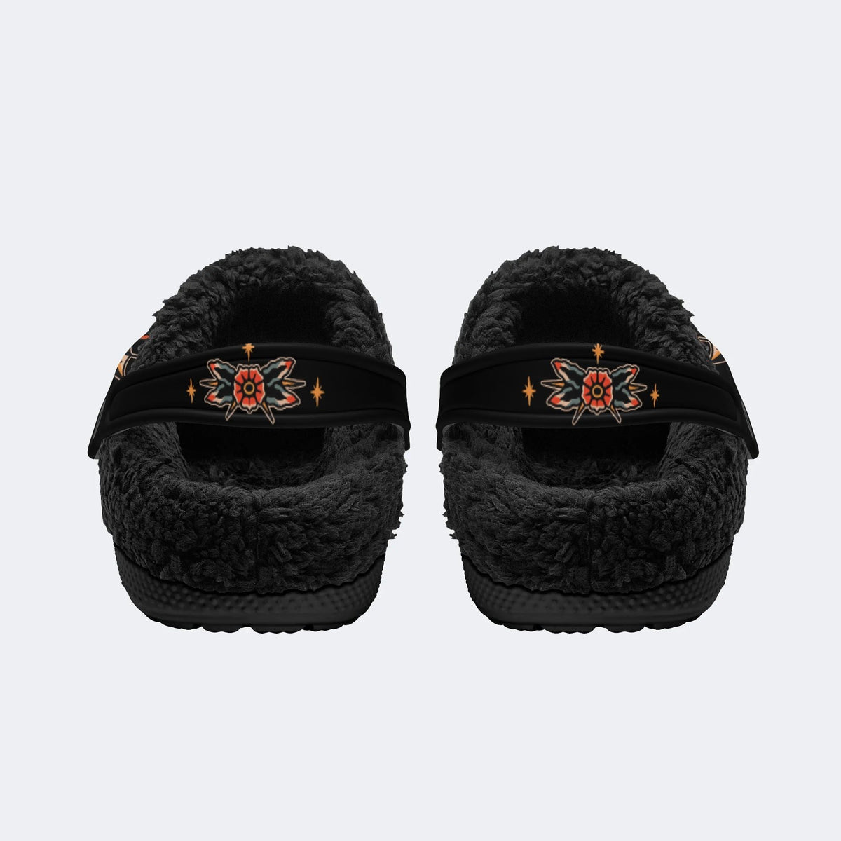 Traditional Tiger Dagger Print - Fur Lined Slippers/Sandals