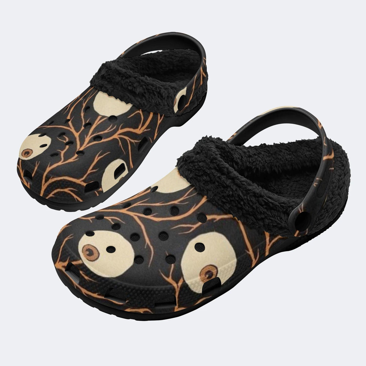 Halloween Eye Twig - Fur Lined Slippers/Sandals