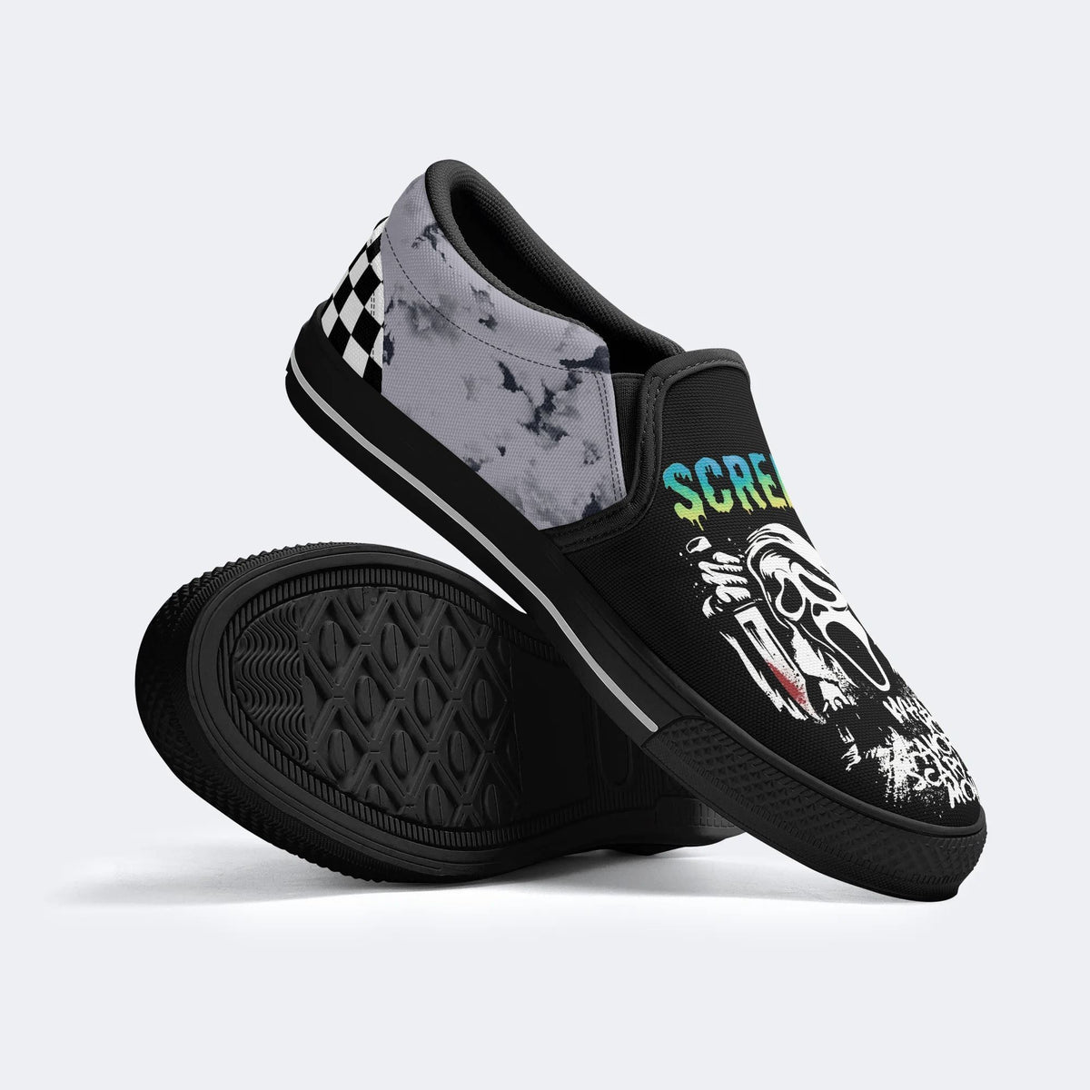 Horror Ghostface Print - Slip On Shoes