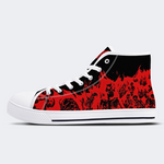 Unisex Fire Skull Print - High Top Canvas