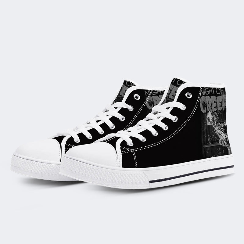 Unisex Vintage Horror Graphic - High Top Canvas