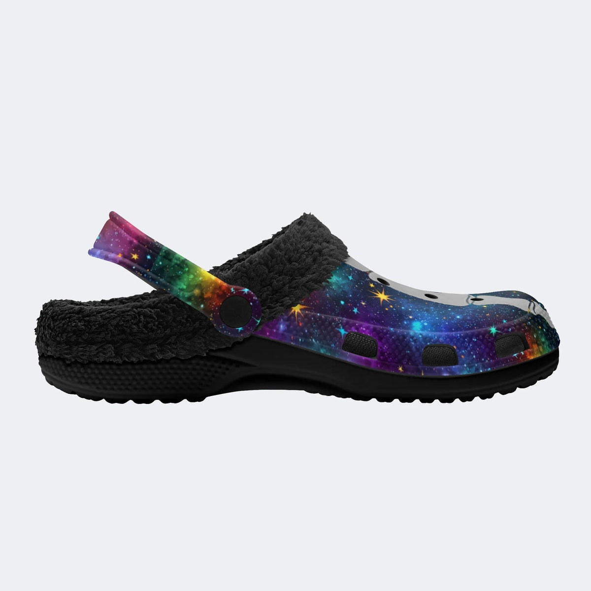 Cosmic Star Toe Bone Print - Fur Lined Slippers/Sandals