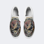 Unisex Retro Skull Graphic Print - Slip On Shoes